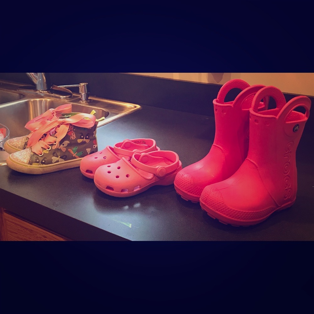 All 3 pair for $40 Croc shoes and target high tops